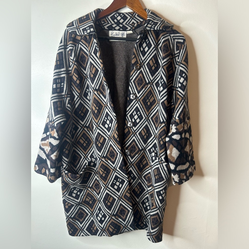 Field Flower for Anthropologie Geo Wool Sweater Coat